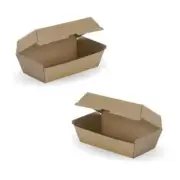 50 X Regular / Large Kraft Brown Disposable Snack Boxes Bulk Takeaway Box