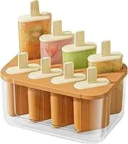 Ice Cream Mold - Silicone Homemade Popsicles Molds with 8-Cavity,Easy Release Ice Lolly Maker Supplies for Yogurt Pudding Juice Jelly Fruit