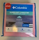 Columbia Super Soft Performance Pink King Sheet 6 Piece Set Omniwick Cooling New