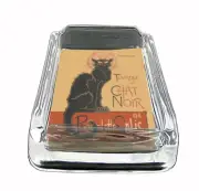 Chat Noir Rs1 Glass Square Ashtray 4" x 3" Smoking Cigarette Bar