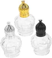 Beavorty 3pcs Sample Roller Bottle Refillable Perfume Applicator Empty Glass Perfume Bottle Gold Black Silver Caps 15ml