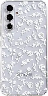 Casemall for Samsung Galaxy A54 Clear Case with Cute White Flower Pattern Design for Women Girls Slim Soft TPU Protective Phone Cover for Samsung Galaxy A54