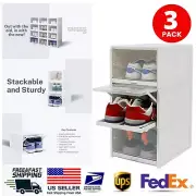 3X LARGE Shoe Box Stackable Container Clear Storage Case Sneakers Shoe Organizer