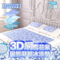 在飛比找森森購物網優惠-日本三貴SANKi 3D蜂巢網雪花紫固態凝膠冰涼墊1床