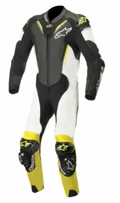 Alpinestars Atem V3 Track day White/Fluo Leather 1PC one Piece Motorcycle Suit