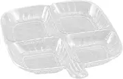 Plates with Dividers | Four-Grid Separated Plates,Square Fruit Dish Household Compartmentalized Tableware Dishwasher-Safe for Baby Camping Home Travel