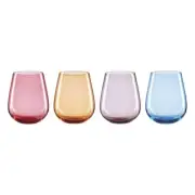 Oneida True Colors Stemless Wine Glasses, Set Of 4
