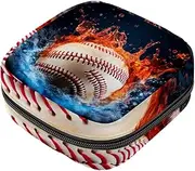 Period Bag,Sanitary Napkin Storage Bag,Baseball Flame Sports Water,Tampon Bag for Purse