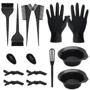 15 Pcs Hair Dye Kit Hair Tinting Bowl Dyeing Brushes for DIY Hair Coloring
