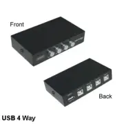 Kentek USB 2.0 Type A to B 4 Way Data Switch Box for Printer Scanner Drive PC