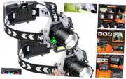 LED Headlamp Rechargeable 150000 Lumens Super Bright with 10 Modes & Motion