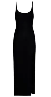 Tropic Of C Honeymoon Long Form Fitting Cover Up Midi Dress Black Size L NWT