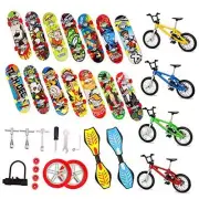 31 Pieces Mini Finger Toys Set Finger Skateboards for Kids Mini Finger Bikes