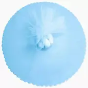 100 Scalloped Tulle Circles 9" Wedding Favor Wrap - Light Blue