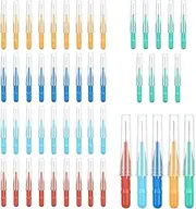 [Quacc] 50 PCS Interdental Brushes Braces Brush Tooth Cleaner Mini Toothbrush Dental Tooth Flossing Toothpick Head Oral Dental Brush Hygiene Flosser Cleaning Tool (5 Colors, 3 Sizes)
