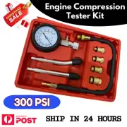 Petrol Engine Compression Tester Kit Set For Automotives Car Motorcycle 0-300Psi