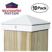 4x4 Fence Post Caps - Deck, Mailbox, Light Post - Aluminum White 10-Pack Outdoor