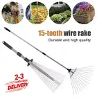 Adjustable Garden Rake with Telescopic Handle & Foldable Head (82-158 cm) NEW