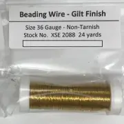 Non tarnishing Gilt beading wire size 36 gauge bead embroidery needlepoint