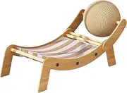 Cat Chair Scratcher | Cat Chair Scratcher with Toy Ball | Wear-Resistant Elevated Pet Bed for Balcony Patio Indoor Outdoor Beach Sunbathing