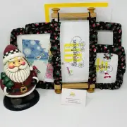 Decorated Christmas Cactus Grime Guards - Q-Snap Frame-Cross Stitch/Needlecraft