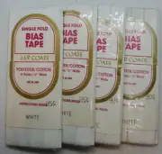 (4) J. & P. Coats Single Fold Bias Tape White