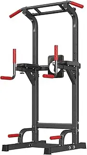 SogesHome Power Tower Pull Up Bar and Dip Stand,10 Adjustable Height Assistive Trainer Dip Station,Multi-Function Strength Training Fitness Workout Station for Home Gym Fitness Equipment，Capacity