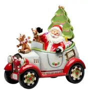 Cosmos I Believe: Santa Driving Cookie Jar Salt Pepper Shaker Set Plates Set