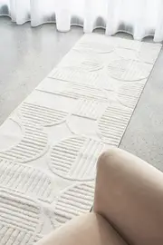 Rug Culture Lotus Leo White Runner Rug