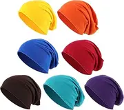 [Outus] 7 Pcs Dwarf Hats Thin Knit Slouchy Cap Beanies Halloween Crayon Hat Hip Hop Sleep Cap Dwarf Costume for Cosplay, Assorted Colors