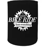 Alcohol Stubby Holder - A Good Bike Ride Cycling - Funny Novelty Birthday Gift Joke Beer Can Bottle