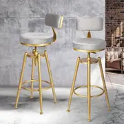 Levede 1x Bar Stools Kitchen Stool Chair Swivel Barstools Velvet Padded Seat