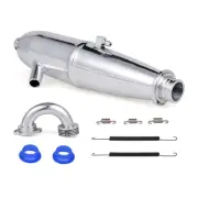 Aluminum Exhaust Muffler Pipe Tubing & Header for 1/8 Nitro Gas Engine RC Buggy