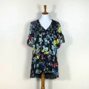 Alice & Olivia Pauline Floral Ruffle Dress Size XS NWT Seine Garden
