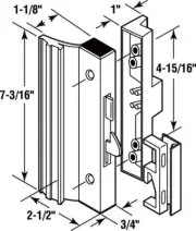 Prime-Line 141752 Extruded Aluminum Sliding Patio Door Handle Set Hook Latch