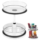 2-Tier Spice Rack Organizer 360° Rotating Lazy Susan Turntable Spice Rack PP