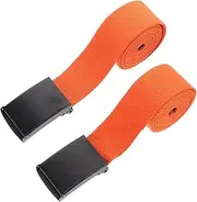 [CTIRCHIU] 2pcs Adjustable Mens Belt Fabric Web Belt with Buckle Webbing Belt for Casual Wear Work and Outdoor Activities 140cm
