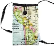 Crossbody Smartphone Pouch, Tainada Shockproof Cross Body Shoulder Wallet Travel Cell Phone Purse Bag for iPhone Xs Max, XR, Xs, 8 Plus, Samsung S21, S20 FE, S20, A52, A31, LG K31 (Blue World Map)