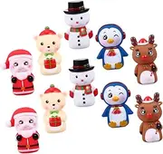 10Pcs Christmas Hand Puppet for Cartoon Finger Puppets for Family Fun and Holiday Present Engaging Puppet