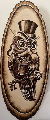 Handmade Wood Burning -Owl-Pyrography