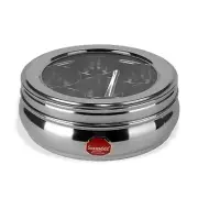 Sumeet Stainless Steel Belly Shape Masala (Spice) Box/Dabba/Organiser