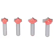 4Pcs Router Bit Pointed Nose CNC Engraving Hook Shear Angle Mill Cutter With 8mm