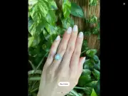 Opal ring set Engagement ring, Cushion cut ring, White opal ring, Opal jewelry