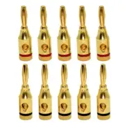 10 Pcs Speaker Banana Plugs Connector Gold Plated Plugs Easy to Use