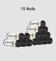 Joybos® Black Bin Bags for Bathroom with Handles 20L F62 15 rolls