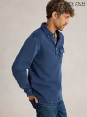 White Stuff Blue Brampton Collared 100% Cotton Sweater (F20609) | $115