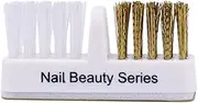 Labymos 2 in 1 Mani Tools Cleaning Brush Drill Bit Cleanser Nail Drill Bits Dual Brush Copper We Cleaner Soft Brush Copper We Brush