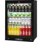 Black Commercial Alfresco Bar Fridge 129 Litre w/ Left Hinged Single Glass Door