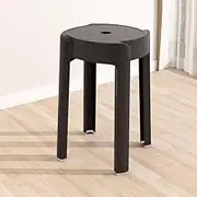 18" Stackable Stool, Plastic Backless Bar Stool, Portable Stack Stool, Lightweight Nesting Stool for Classroom, School,Home,Students(Black,1pack)