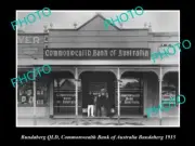 OLD 8x6 HISTORIC PHOTO OF BUNDABERG QLD COMMONWEALTH BANK OF AUSTRALIA c1915